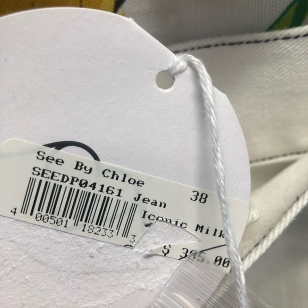 See By Chloe White High-Rise Flare Jeans with Contrast Stitching - Picture 13 of 15